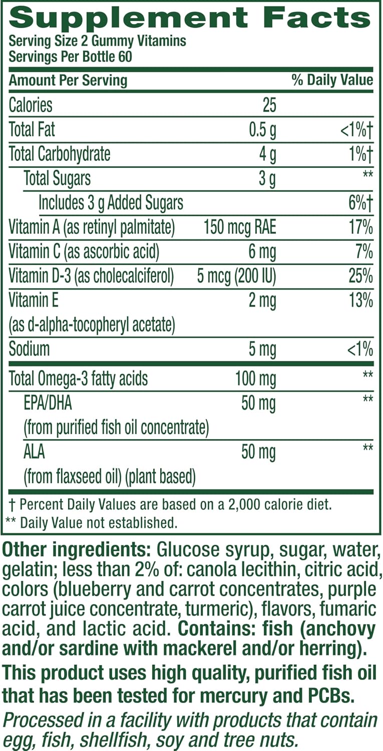 Vitafusion Omega 3 Gummies | 120 Adult Gummy Vitamins | EPA, DHA & ALA