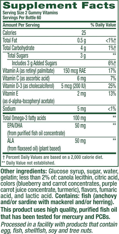 Vitafusion Omega 3 Gummies | 120 Adult Gummy Vitamins | EPA, DHA & ALA