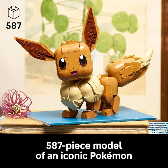 LEGO Pokémon Eevee - Collectible Building Set for Adults, Ages 18+ - Posable Pokémon Figure for Display - Desk, Bookshelf or Home Office Decor - Gift for Men & Women - 72151