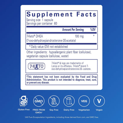 Pure Encapsulations 7-Keto DHEA 100 mg, 60 Capsules