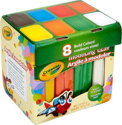 Crayola Modeling Clay in Bold Colors, 2lbs, Gift for Kids, Ages 4 & Up (Pack of 8)