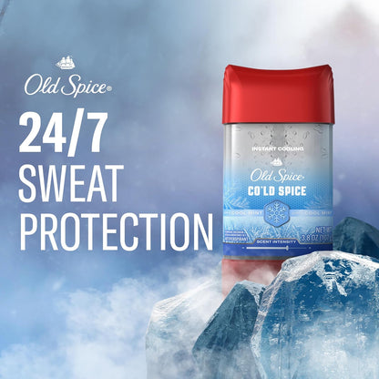 Old Spice Red Collection Antiperspirant Deodorant + Body Wash Bundle for Men, Cold Spice with Cool Mint Scent, 24/7 Sweat & Odor Protection, 24/7 Shower Fresh & Clean, 3.8 oz & 24 oz (Pack of 2)
