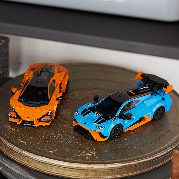 LEGO Speed Champions Lamborghini Revuelto & Huracán STO Car Toys - Building Toy for Pretend Play for Boys & Girls, Ages 10+ - Model Car Kit Display - Gift Idea for Kids - 77238
