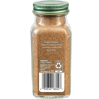 Simply Organic Ground Coriander Seed, 2.29-Ounce, Rich, Warm Earthy Yet Fruity Flavor, Bright Aroma, Slight Citrus Undertones | Rich, Warm Earthy Yet Fruity Flavor, Bright Aroma, Slight Citrus Undertones