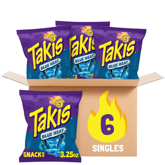 Takis Blue Heat Rolled Tortilla Chips, 6 ct, 3.25 oz Case