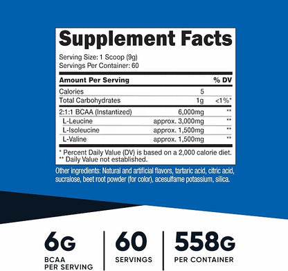 Nutricost BCAA Powder 2:1:1 (Watermelon) - 60 Servings