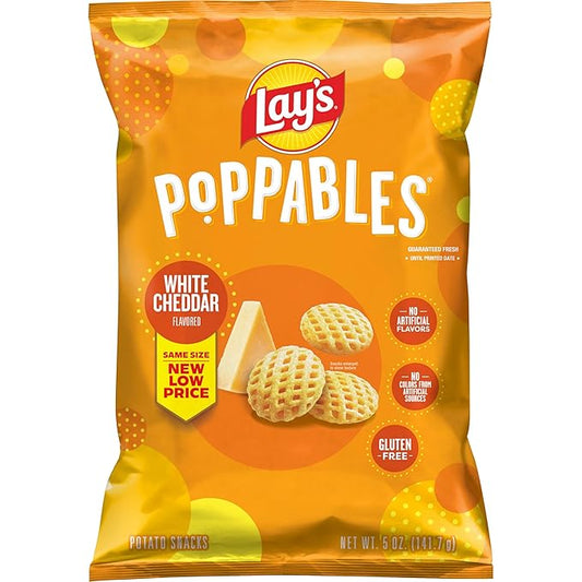 Lay's Poppables White Cheddar Flavored Potato Snacks, 5 Oz