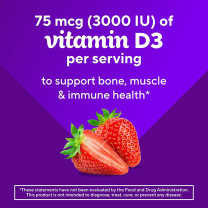 Vitafusion Vitamin D3 Gummies | 3000 IU (75 mcg) Per 2 Gummies