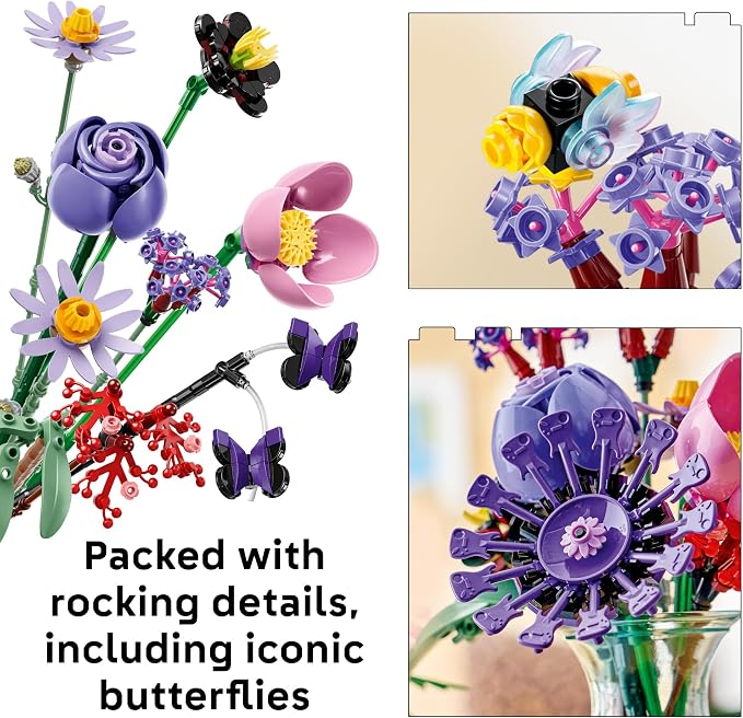 LEGO Botanicals Olivia Rodrigo's Flower Bouquet 11507 | Building Toys for Girls & Boys, Ages 9+, Bedroom Decor for Fans, Artificial Flowers, 400 pieces, Gift for Birthdays