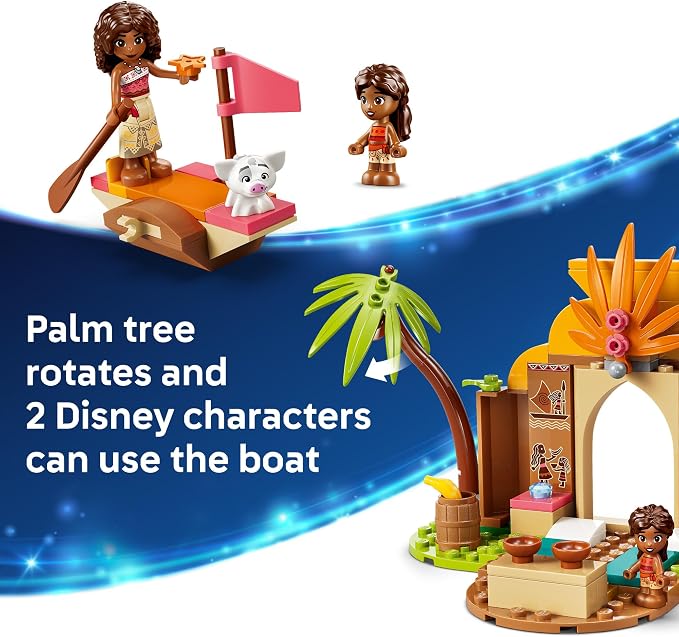 LEGO Disney Moana Village House & Boat 43282 | Building Toys for Girls & Boys, Ages 4+, Develops Fine Motor Skills, Moana Minidoll, 85 pieces, Gift for Birthdays