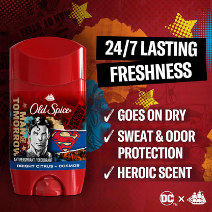 Old Spice Antiperspirant Deodorant for Men, 24/7 Freshness & Lasting Scent, 24/7 Long Lasting Sweat & Odor Protection, Smell Like a Hero, Aquaman, Fresh Ocean and Seastorm Scent, 2.6 oz
