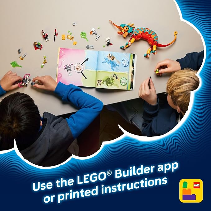 LEGO DREAMZzz Mateo’s Fire Chameleon Building Toy - Pretend Play Set for Kids, Ages 7+ - Storytelling Toy for Boys & Girls - 2 Construction Modes for Pretend Play - Gift Idea for Birthdays - 71492