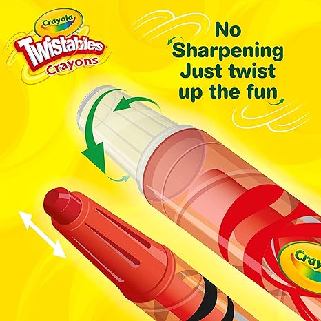 Crayola Twistables Crayons Coloring Set, Mini, Kids Indoor Activities at Home, 24 Count, Assorted