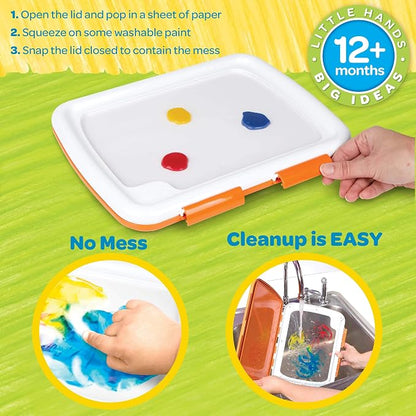Crayola Mess Free Finger Painting Station – Washable Finger Paint for Toddlers, Spring Arts & Crafts Set, Sensory Activity, Travel Toy, Ages 1+