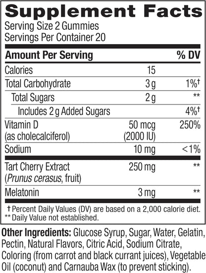 OLLY Muscle Recovery Sleep Gummy Supplement, Tart Cherry - 40 Count