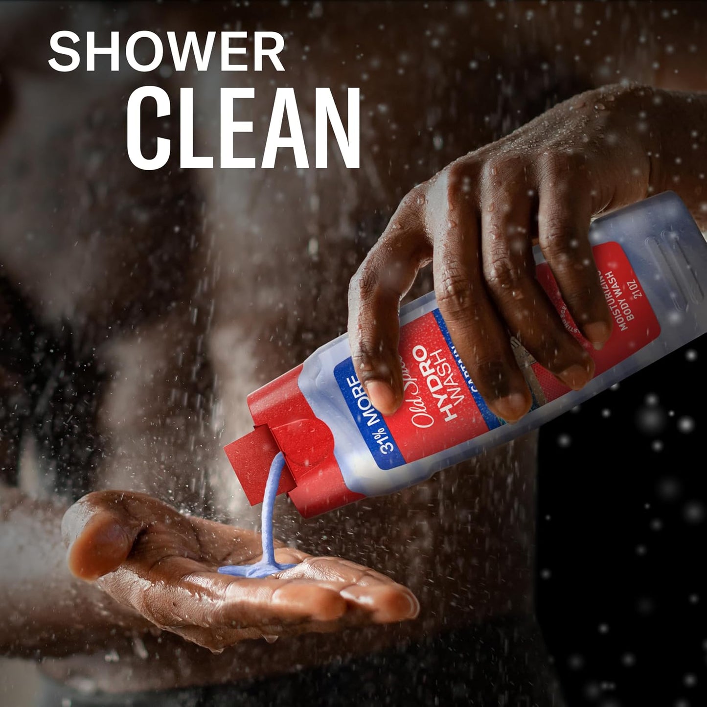 Old Spice Moisturizing Body Wash for Men, Hydro Wash, 2-in-1 Long Lasting Scent & Deep Hydration, 24/7 Shower Fresh, Captain Scent with Ocean Mist & Bergamot, 21 oz (Pack of 4)