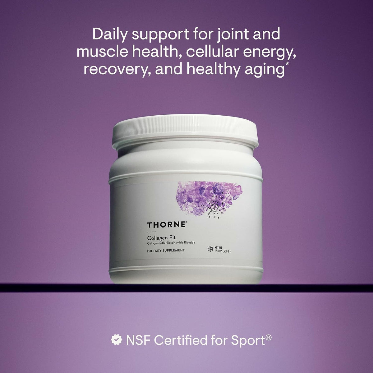 THORNE Collagen Fit, Grass-Fed Collagen Peptides with NR, 30 Servings
