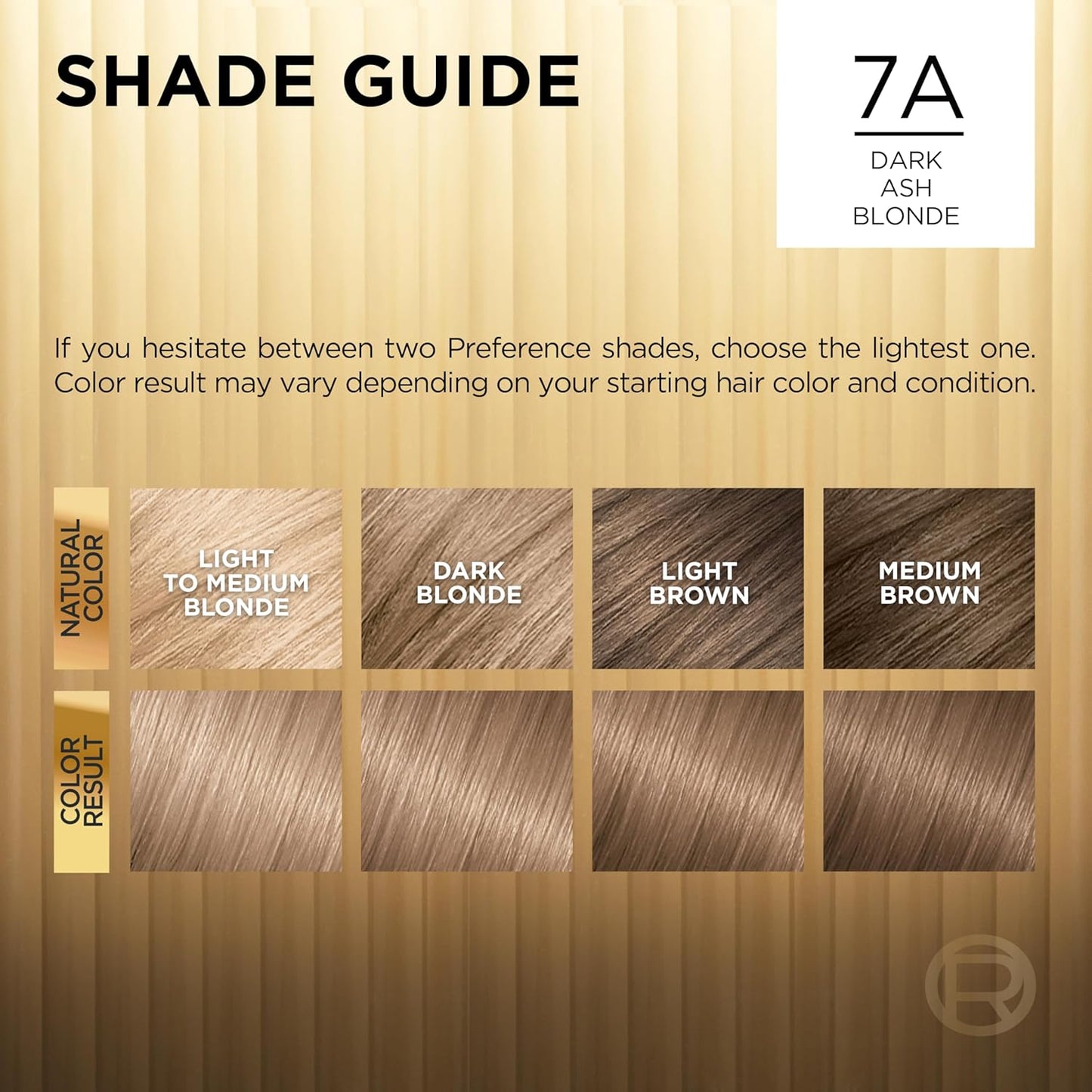 L'Oreal Paris Superior Preference Luminous Fade-Defying Permanent Hair Color, Hair Dye For Up to 9 Weeks of Radiance, Dark Ash Blonde 7A, 1 Hair Dye Kit