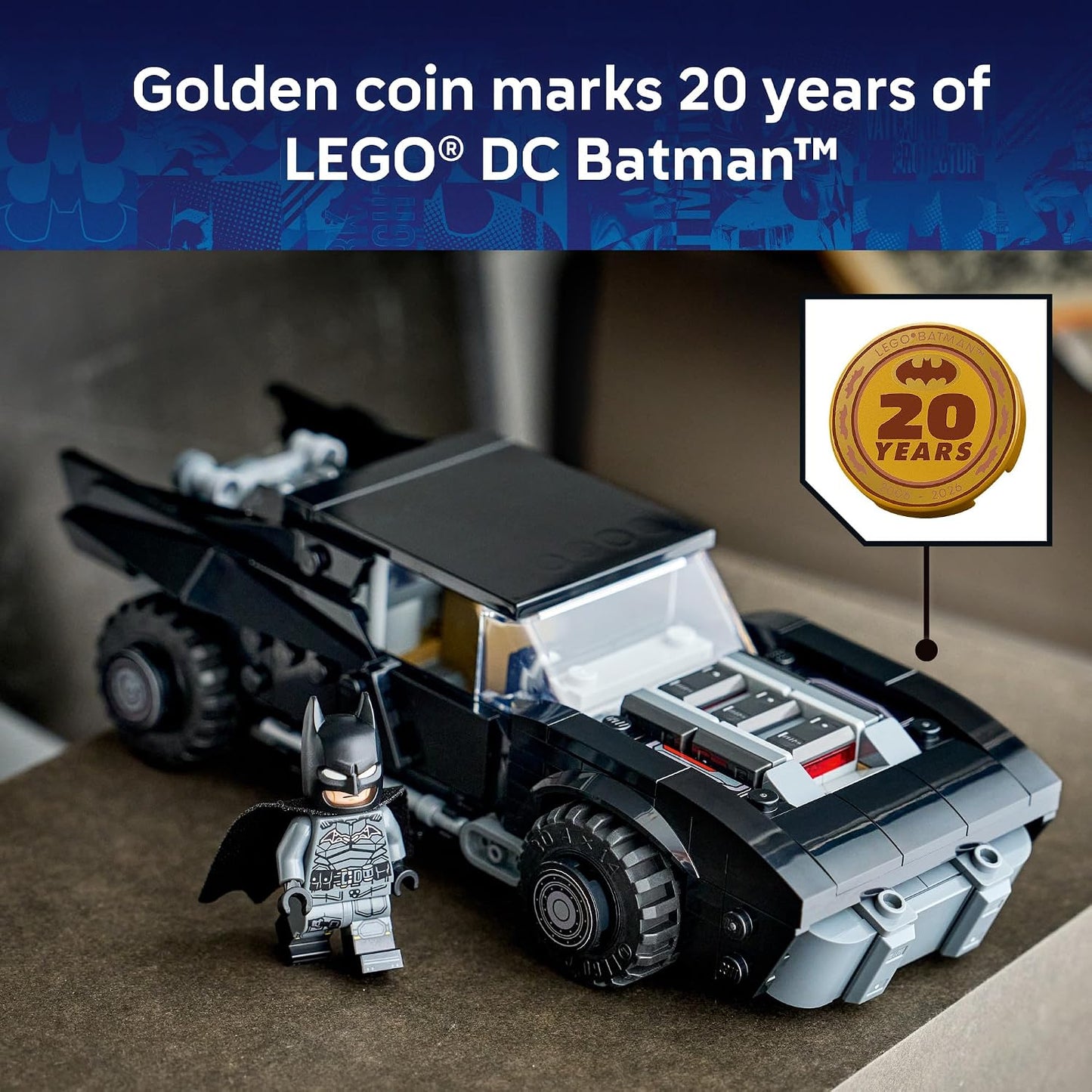 LEGO DC Batman: The Batman Batmobile Building Toy for Kids - Building Blocks W/Batman Minifigure & Golden Coin - Super Hero Room Decor for Boys & Girls, Ages 9+ - Gift Idea for Birthdays - 76332