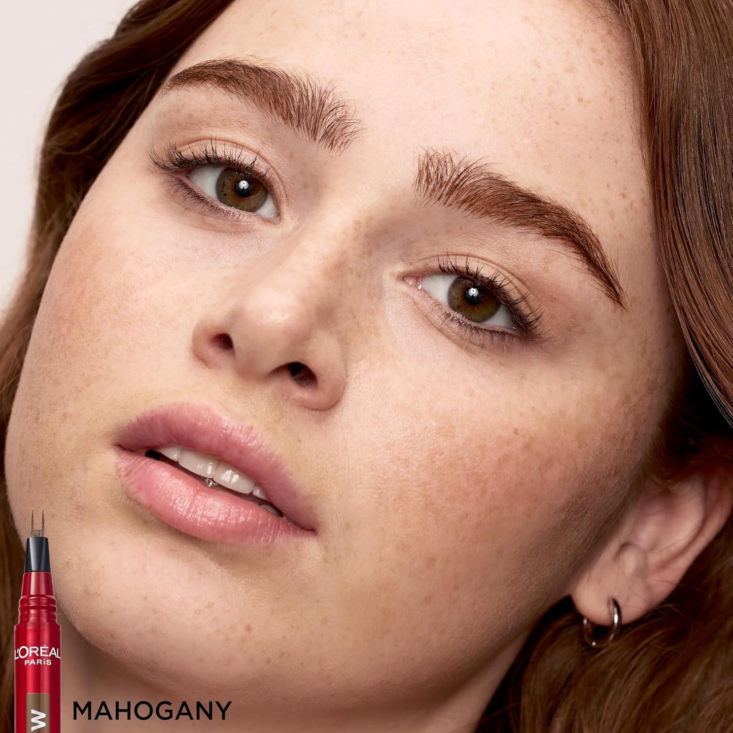 L'Oreal Paris Faux Brow, Hair-Like, Filling Eyebrow Pen with Double-Brush Tip, Fast & Precise Eyebrow Makeup, Mahogany, 0.04 Fl Oz