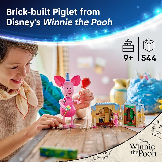 LEGO Disney Piglet's Birthday Fun Building Toy - Winnie The Pooh Toy for Girls & Boys, Ages 9+ - Gift for Birthdays - Kids Room Decor - 43305