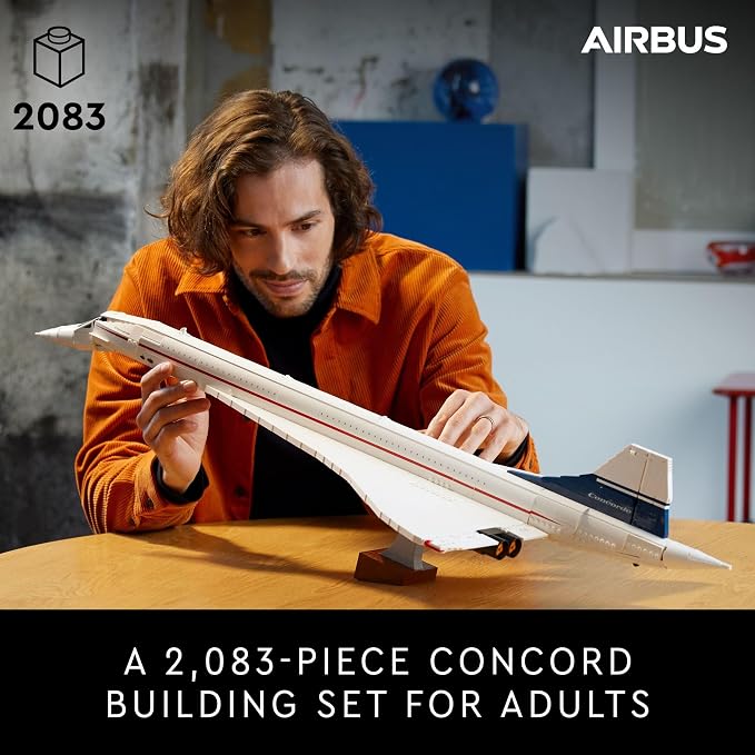 LEGO Icons Concorde Model Aircraft, Gift for Adults, Build a Replica Model of the World’s Most Famous Supersonic Commercial Passenger Plane with Authentic Details and Functional Pieces, 10318