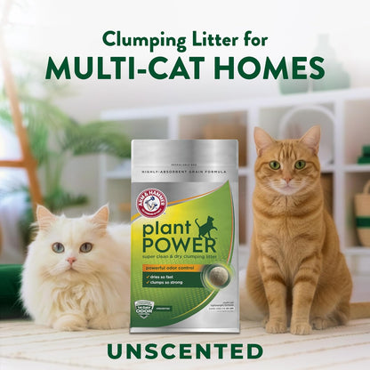 ARM & Hammer Plant Power Plant-Based Clumping Cat Litter, Unscented 15 Lbs