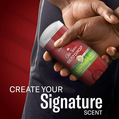 Old Spice Aluminum Free Deodorant for Men, 24/7 Odor Protection, 24/7 Signature Scent & Lasting Freshness, Goes on Clean, Beatdrop with Green Bergamot, Fir Needle, & Amber Wood Scent, 3.0 oz