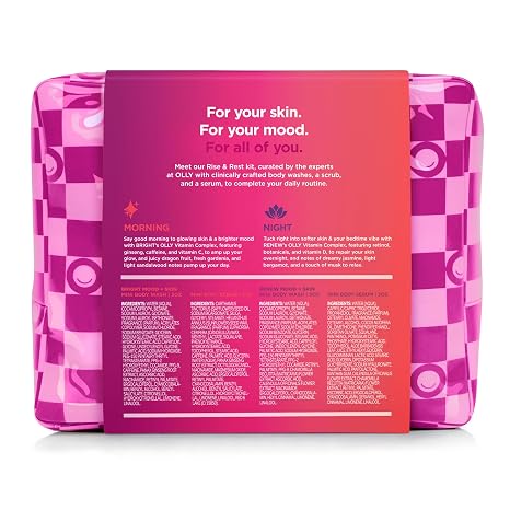 OLLY Rest & Rise Body Care Set - Day & Night Regimen - 2 Body 4 Count
