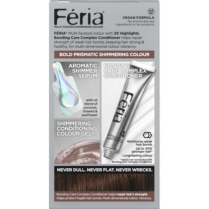 L'Oreal Paris Feria Multi-Faceted Shimmering Permanent Hair Color, 45 French Roast (Deep Bronzed Brown), Pack of 2 Hair Dye Kit