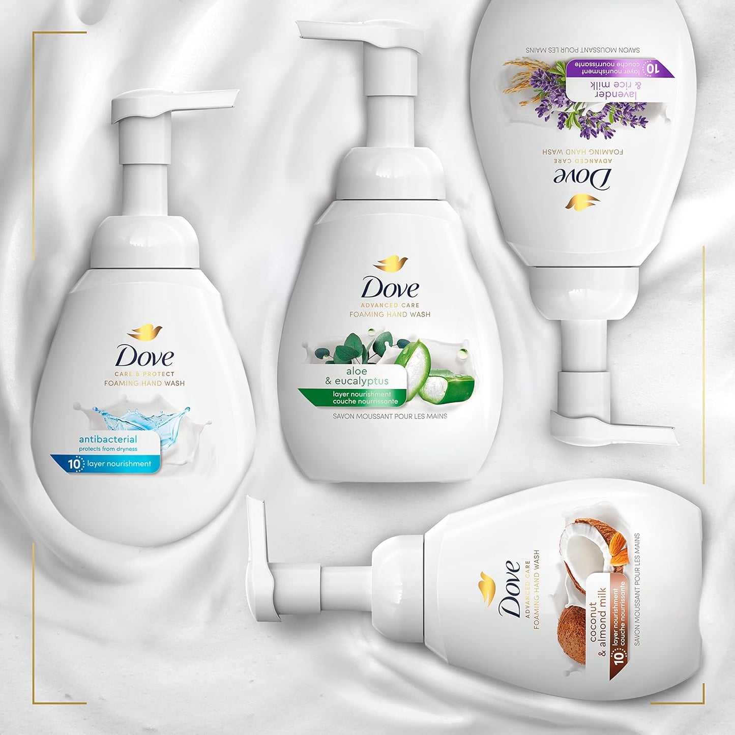 Dove Foaming Hand Wash Aloe & Eucalyptus Protects Skin from Dryness,More Moisturizers than the Leading Ordinary Hand Soap,10.1 oz,(Pack of 8)