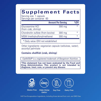 Pure Encapsulations Glucosamine Chondroitin with MSM, 60 Capsules