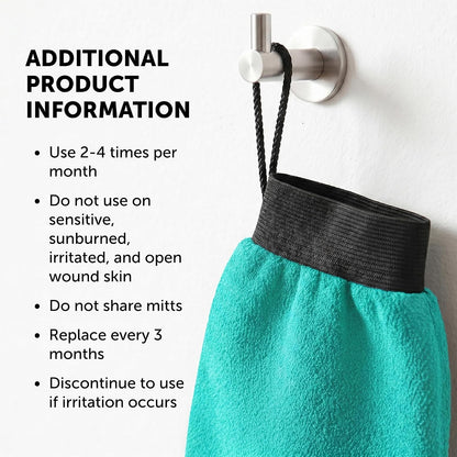 VALITIC Exfoliating Glove Body Scrubber Mitt for Shower, Pair Turquoise