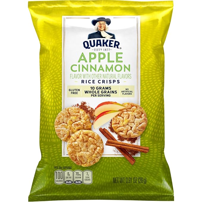 Quaker Rice Crisps, Gluten Free, Apple Cinnamon, 0.91 Oz, 30 Count