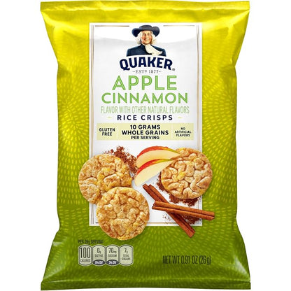 Quaker Rice Crisps, Gluten Free, Apple Cinnamon, 0.91 Oz, 30 Count