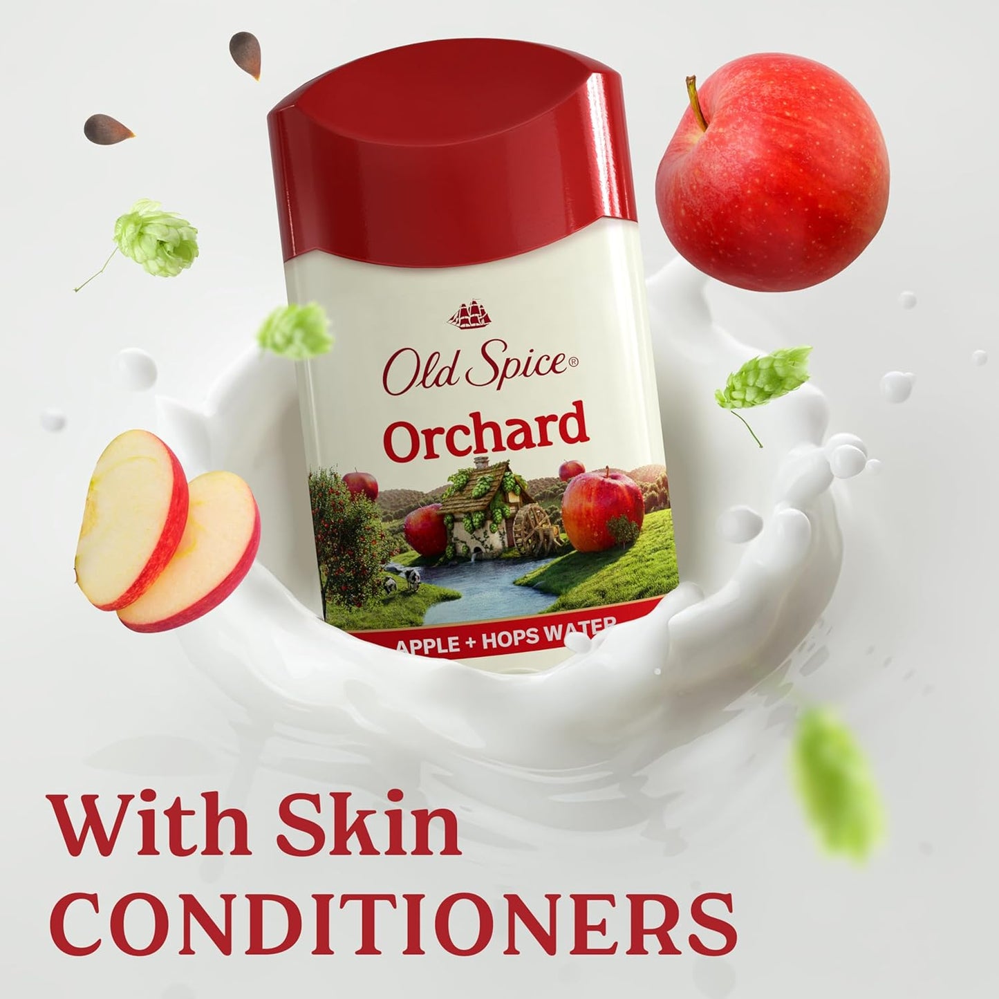 Old Spice Dry Feel Antiperspirant Deodorant for Men, 24/7 Long Lasting Freshness, 24/7 Sweat & Odor Protection, Gentle on Skin with Skin Conditioners, Orchard with Apple & Hops Water Scent, 2.6 oz