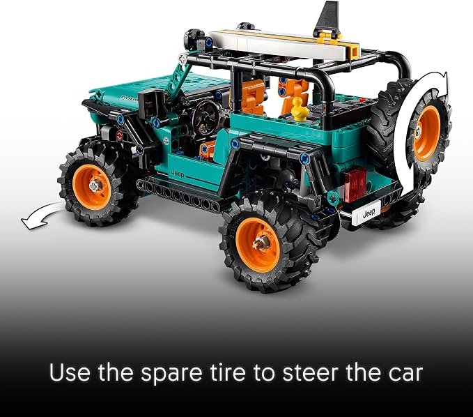 LEGO Technic Jeep Wrangler Rubicon SUV - Building Toy for Boys & Girls, Ages 10+ - Model Car Kit with Detailed Features - Display Set for Bedroom Decor - Gift for Birthdays - 42227