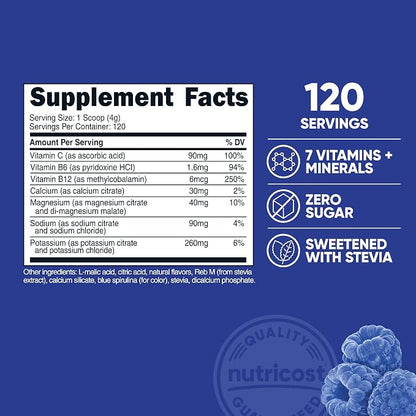 Nutricost Electrolytes Complex Powder (Blue Raspberry) 120 Servings