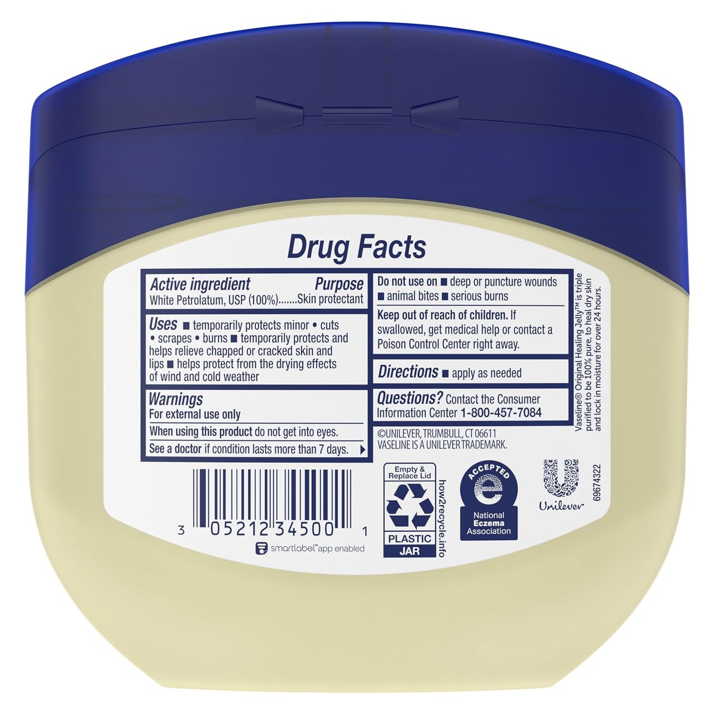 Vaseline Petroleum Jelly Original Skin Care For Dry Skin and Eczema Relief 100% Pure Petroleum Jelly 13 oz