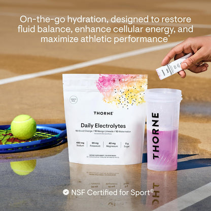 THORNE Daily Electrolytes, Electrolyte Powder Drink Mix, 30 Stick Packs