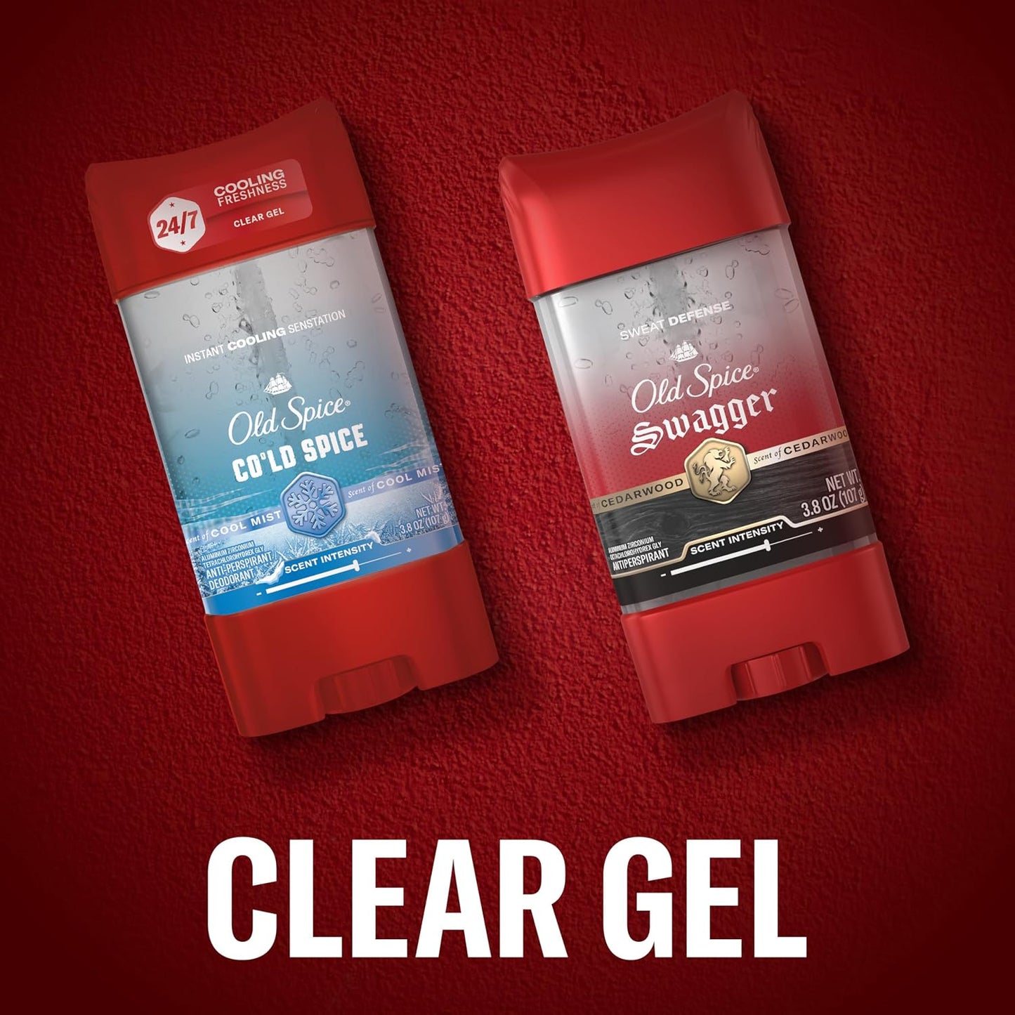 Old Spice Sweat Defense Antiperspirant Deodorant for Men, 24/7 Sweat & Odor Protection, Lasting Freshness, Clear Gel, Swagger Scent, 3.8 oz (Pack of 12)