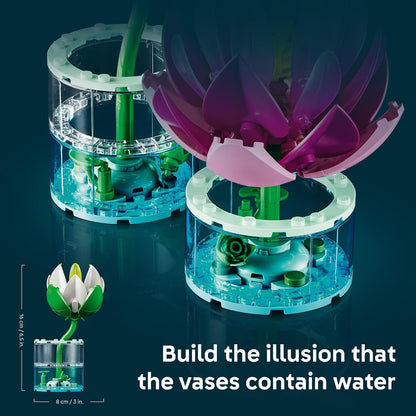 LEGO Botanicals Water Lilies 11511 | Building Toys for Girls & Boys, Ages 9+, Decor for Bedroom & Desk, Artificial Flowers, 259 pieces, Gift for Birthdays