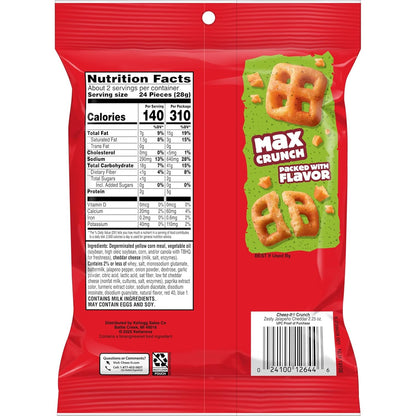 Cheez-It Crunch Cheesy Baked Snacks, Lunch Snacks, Zesty Jalapeno Cheddar (6 Pouches)