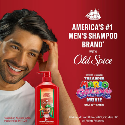 Old Spice Mens 2-in-1 Shampoo and Conditioner, Desert Detour, x The Super Mario Galaxy Movie, 21.9 fl oz