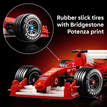LEGO Icons Ferrari F2004 & Michael Schumacher Building Set for Adults, Ages 18+ - Ferrari F1 Bedroom, Home Office, Desk Decor - Gift Ideas for Men, Women & Fans - 11375