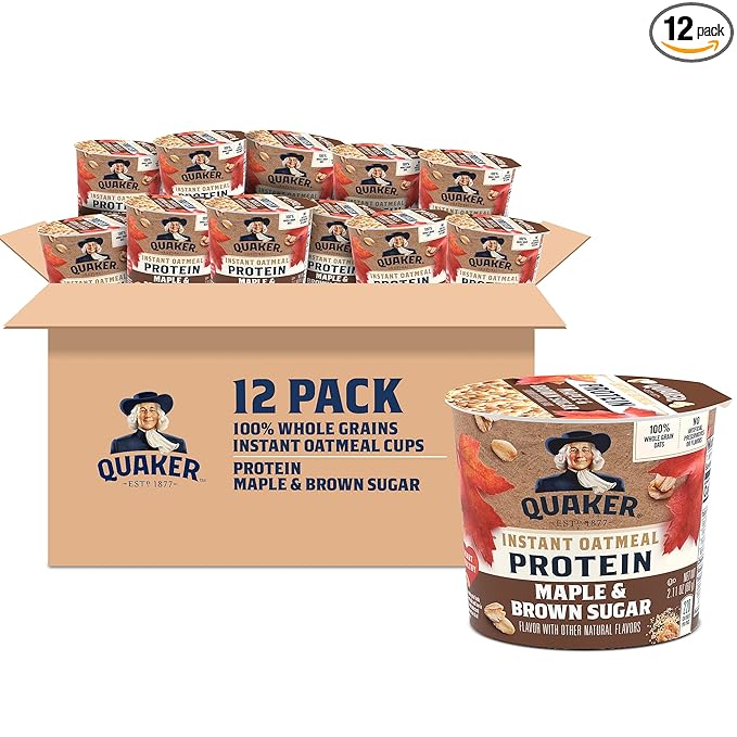 Quaker Instant Oatmeal Express Cups Protein Maple Brown Sugar
