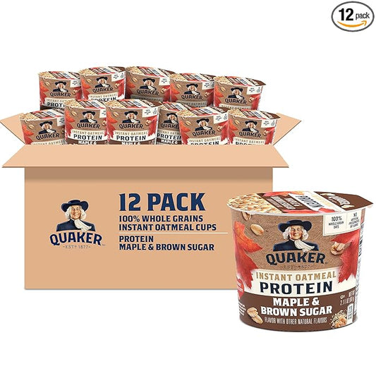 Quaker Instant Oatmeal Express Cups Protein Maple Brown Sugar