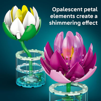 LEGO Botanicals Water Lilies 11511 | Building Toys for Girls & Boys, Ages 9+, Decor for Bedroom & Desk, Artificial Flowers, 259 pieces, Gift for Birthdays