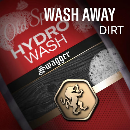 Old Spice Moisturizing Body Wash for Men, Hydro Wash, 2-in-1 Long Lasting Scent & Deep Hydration, 24/7 Shower Fresh, Smoother Swagger Scent, 16 oz (Pack of 4)