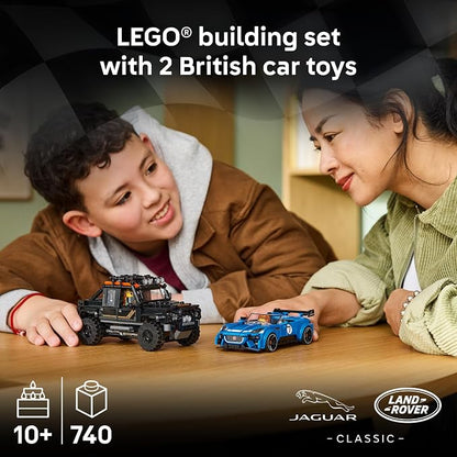 LEGO Speed Champions Jaguar Project 7 & Land Rover Defender 77264 | Building Toy for Boys & Girls, Ages 10+, Detailed Toy Cars for Kids, Play or Display Model, 740 pieces, Gift for Birthdays